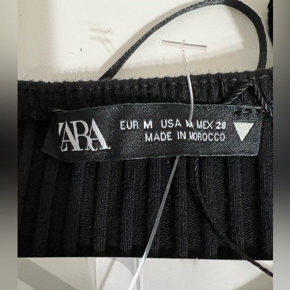 Zara Black Cut Out Ribbed Bodysuit Size Medium - Picture 11 of 11